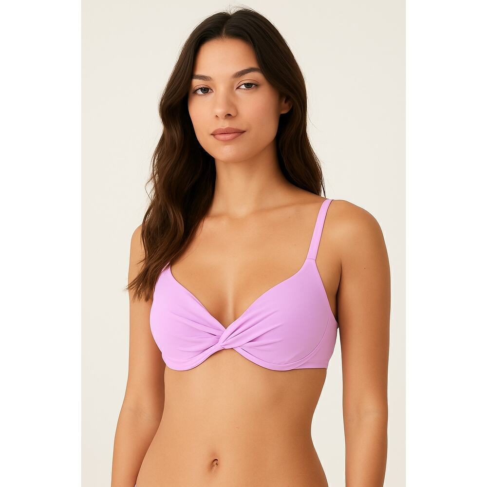 Cupshe Lilac Twist Front Bikini Top Size Large
